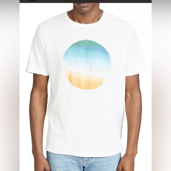 Frame Mens Sunset Graphic Short Sleeve T Shirt SizeL White Vintage Blanc - Picture 1 of 2